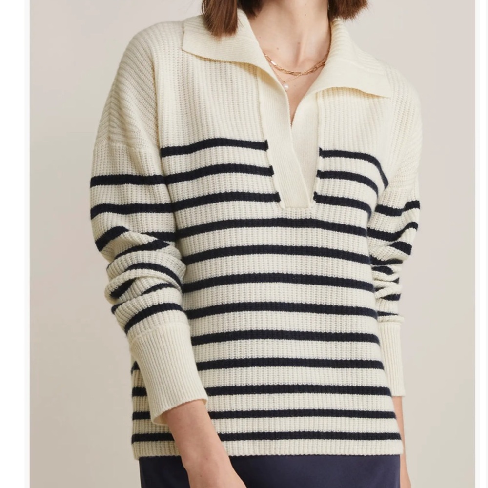 Vineyard Vines striped 100% cashmere sweater